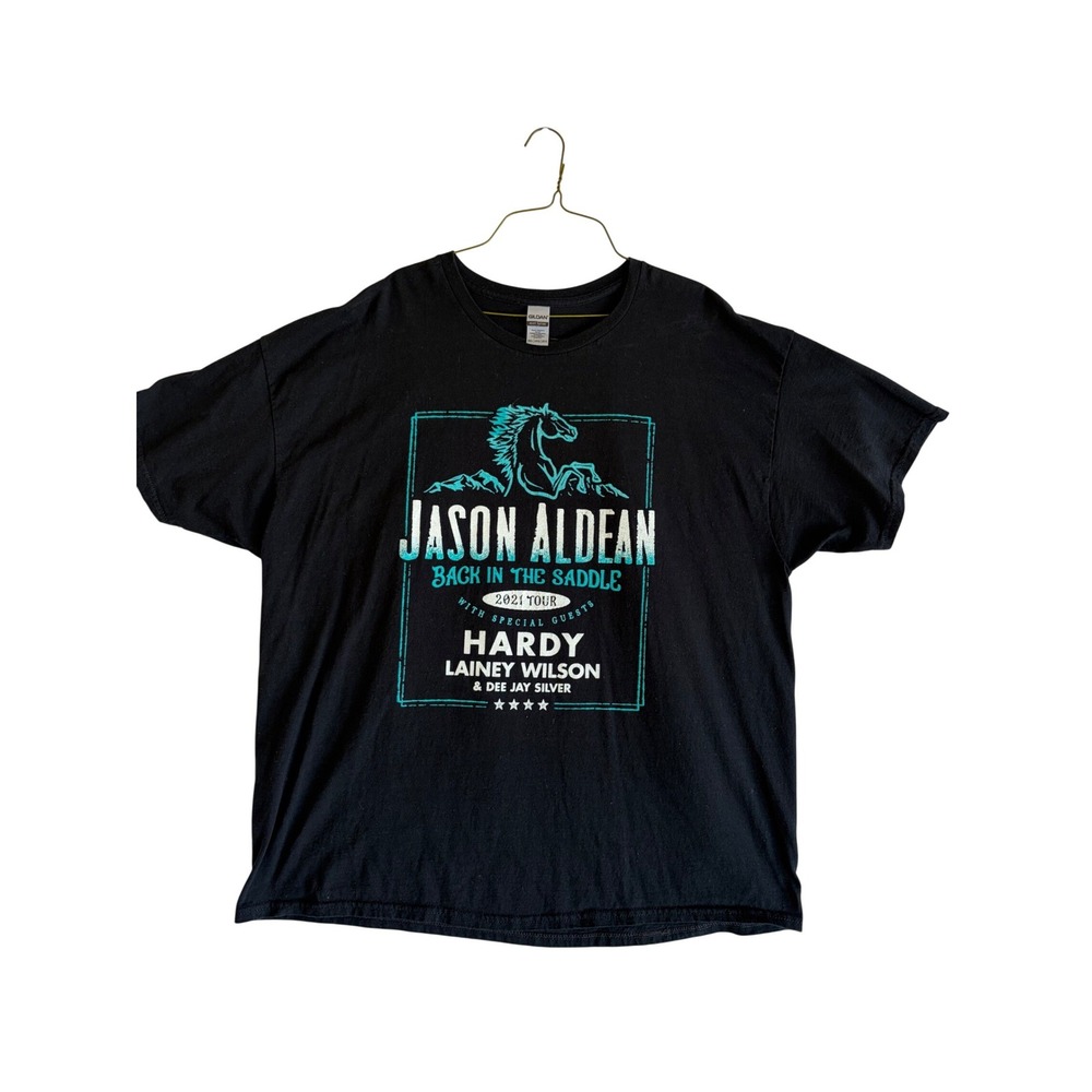 Jason Aldean Back in the Saddle 2021 Tour Shirt Mens 2XL  Hardy Lainey Wilson